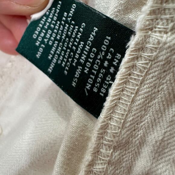 Lauren Ralph Lauren Safari Utility Jacket Beige Cotton Button Front Women’s M - Picture 9 of 9